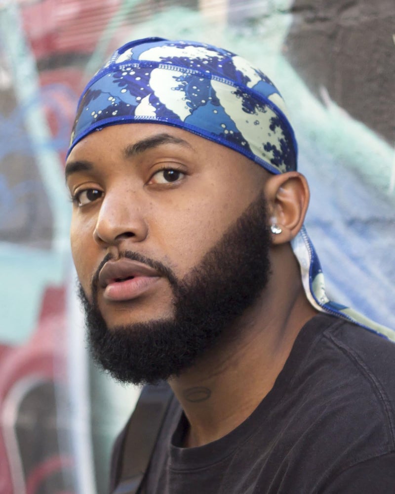 ForceWave 4 قطع دوراج حريري للرجال 360 ويفز، دوراج مصمم، قبعة ويف واحدة (أزرق ويف أزرق أسود أحمر) - Image 4